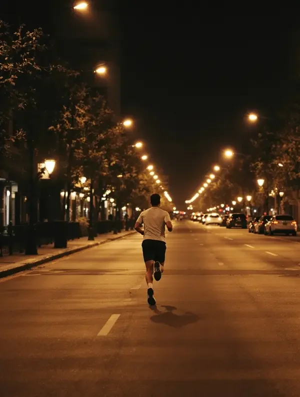 城市夜跑的人 - 夜晚随笔 - 达达兔